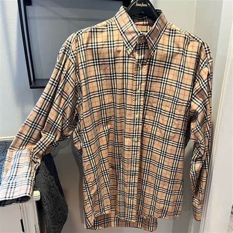 burberry london house check button-up shirt|Burberry Oversize Check Cotton Button.